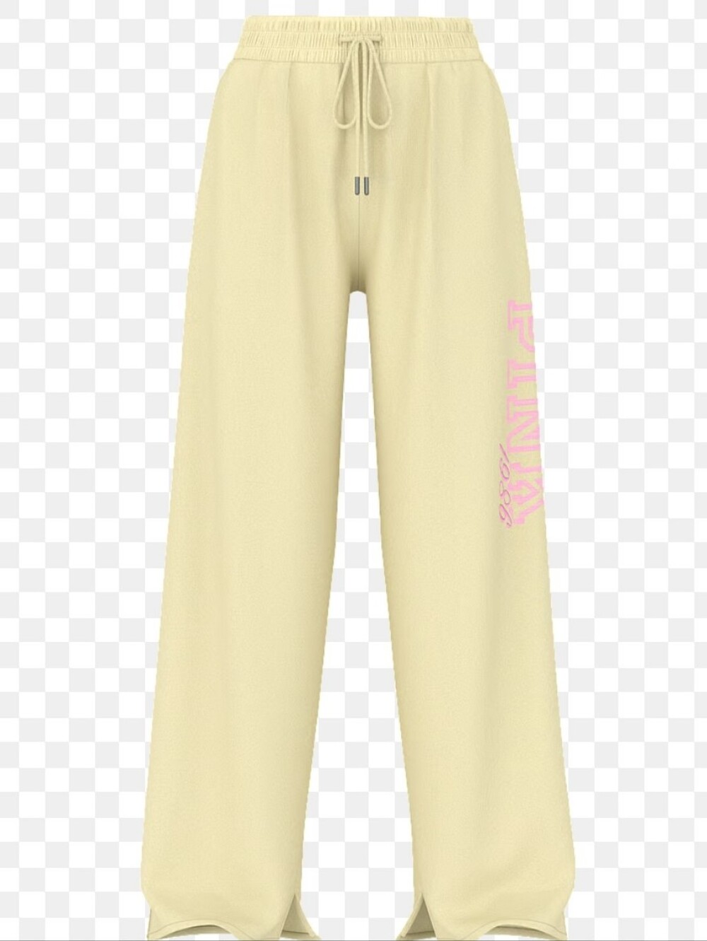 VS Pink Campus Fleece Wide-Leg Split-Hem Sweatpants Lg NWOT